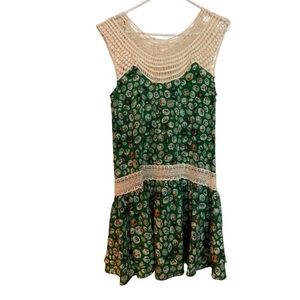 ABS Allen Schwartz Green Floral Mini Dress